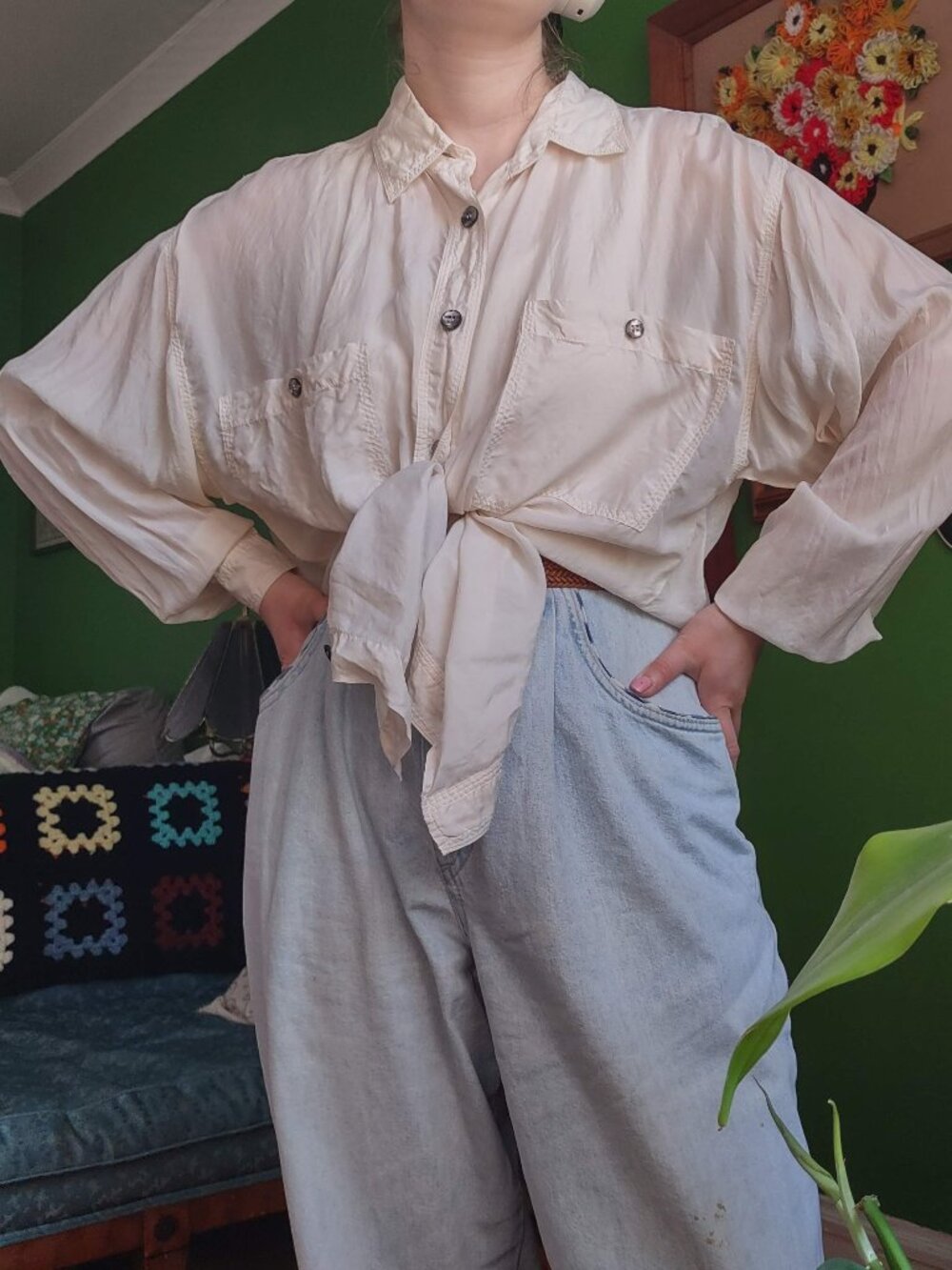 Vintage 80s Silk Blouse